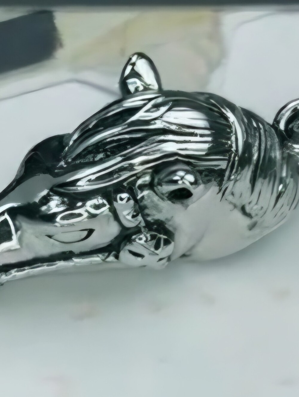 S925 Sterling Silver horse head necklace pendant War Horse